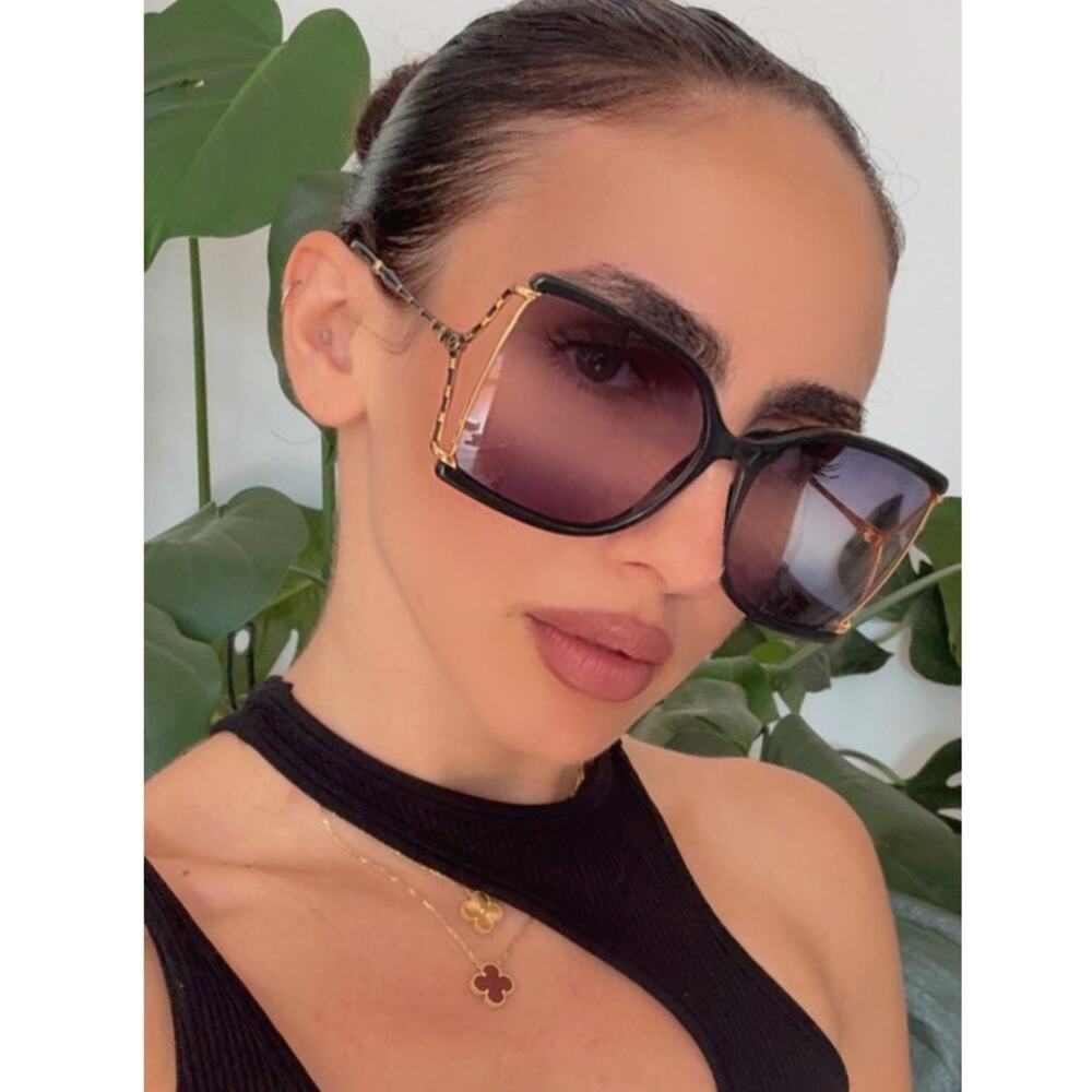 NEW Gucci GG0592S Mirror Grey Oversized Square Sunglasses $565